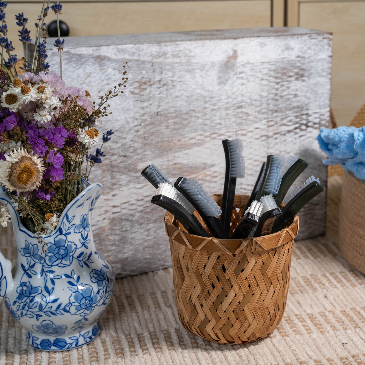 Fernette Cleaning Co Basket of Grout Brushes