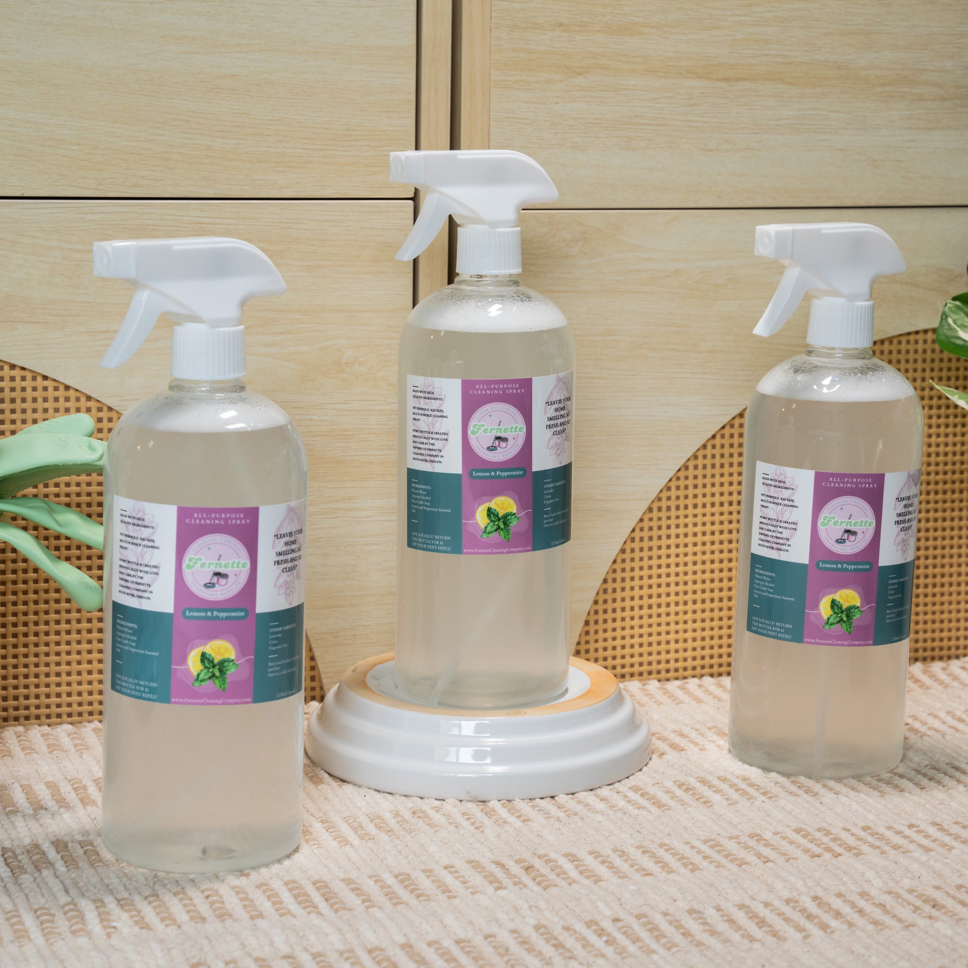 Fernette Cleaning Co Lemon Peppermnt Spray x3